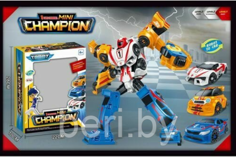 529 Робот, робот-Трансформер Тобот «Champion» 3 в 1, тобот тритан 20 см, робот + 3 машинки tritan champion - фото 5 - id-p111095634