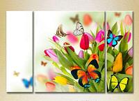 Любое изображение. Модульные картины и постеры "Тюльпаны и бабочки от Posternazakaz.by". Помощь дизайнера