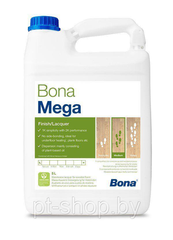 Водно-полиуретановый паркетный лак Bona Mega (шелковисто-матовый) 5л