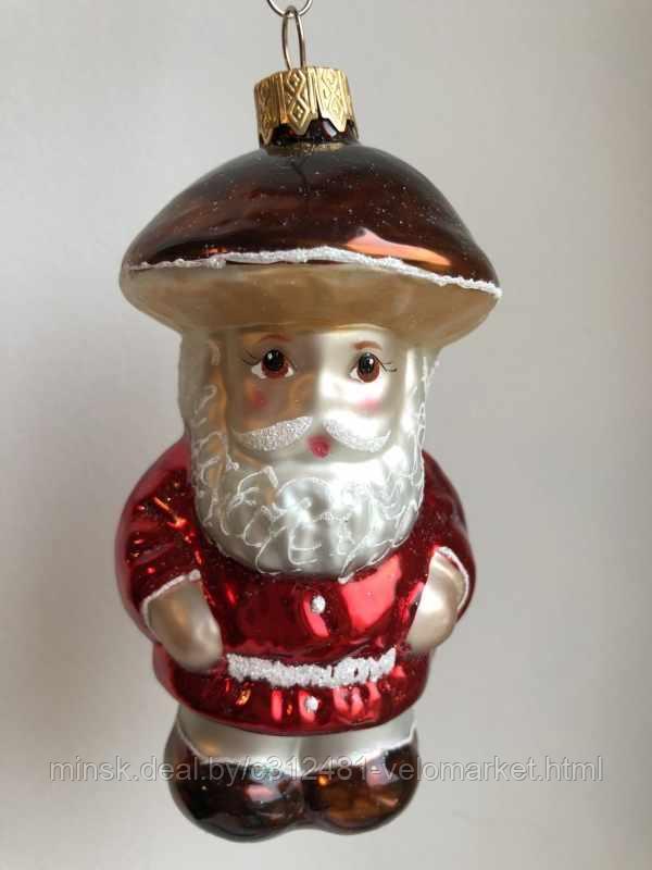 Стеклянная игрушка на елку "ЛЕСОВИЧОК" красный 11,5 см - фото 1 - id-p111110937