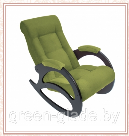Кресло-качалка модель 4 каркас Венге ткань Verona Apple Green без лозы