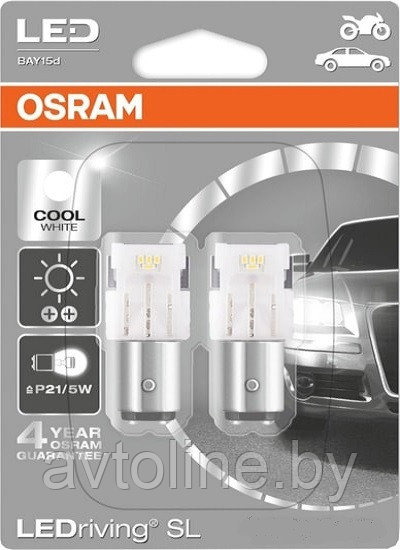 Лампа светодиодная P21/5W Osram 6000K 1458CW-02B, фото 1