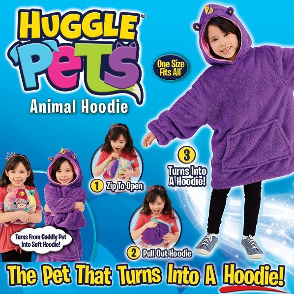 Толстовка с капюшоном и плюшевой игрушкой Huggle® Pet Hoodies Фиолетовый - фото 3 - id-p111115794