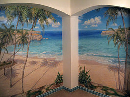 Роспись стен с изображением Карибского моря
