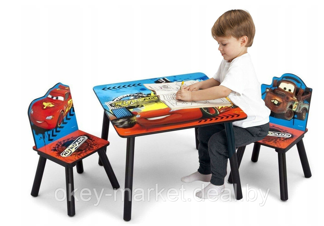 Журнальный столик со стульями для детей тачки  8979, фото 2