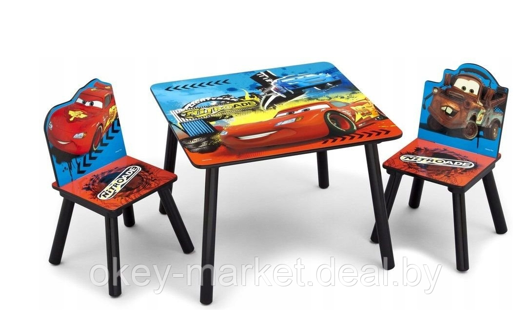 Журнальный столик со стульями для детей тачки  8979, фото 2