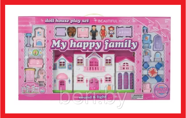 8124 Дом для кукол Happy Family, свет, звук, аксессуары - фото 1 - id-p111115735