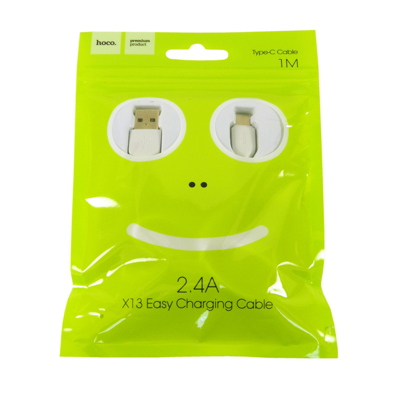 Дата-кабель Hoco X13 Easy charged Type-C (1.0м) White