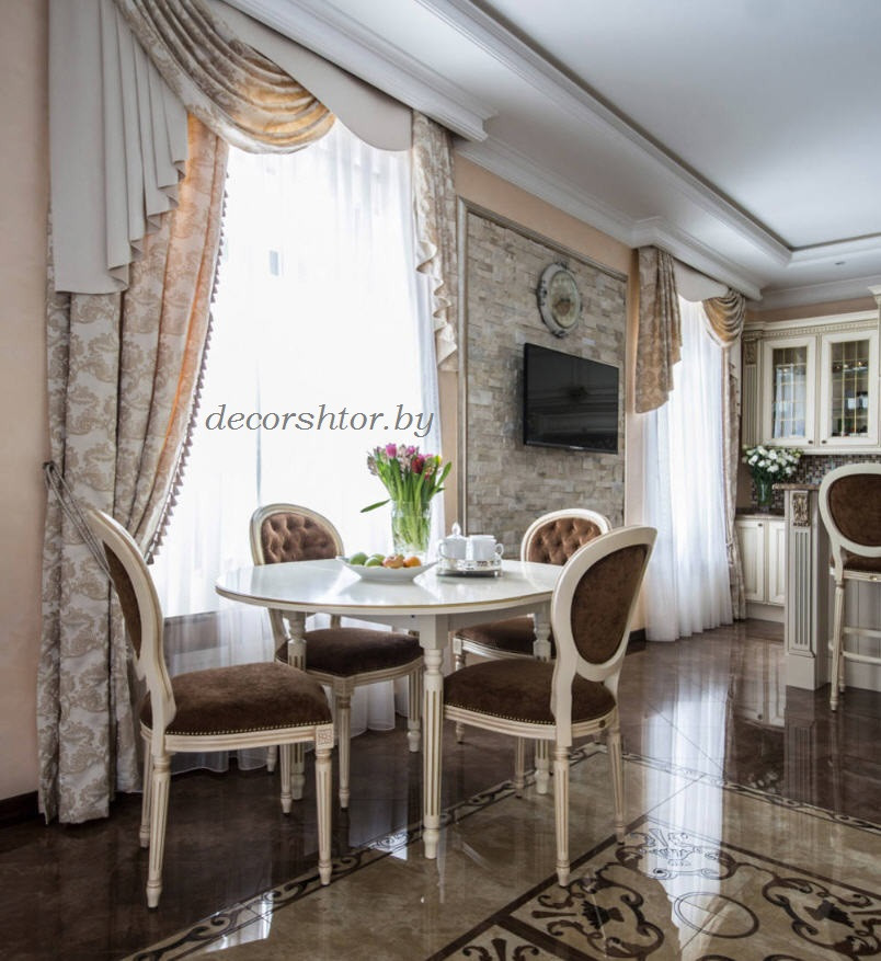 Классические шторы с ламбрекеном