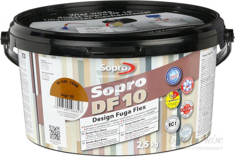 Эластичная фуга Sopro DF 10 № 1066 (52) коричневая 5 кг - фото 1 - id-p111132415