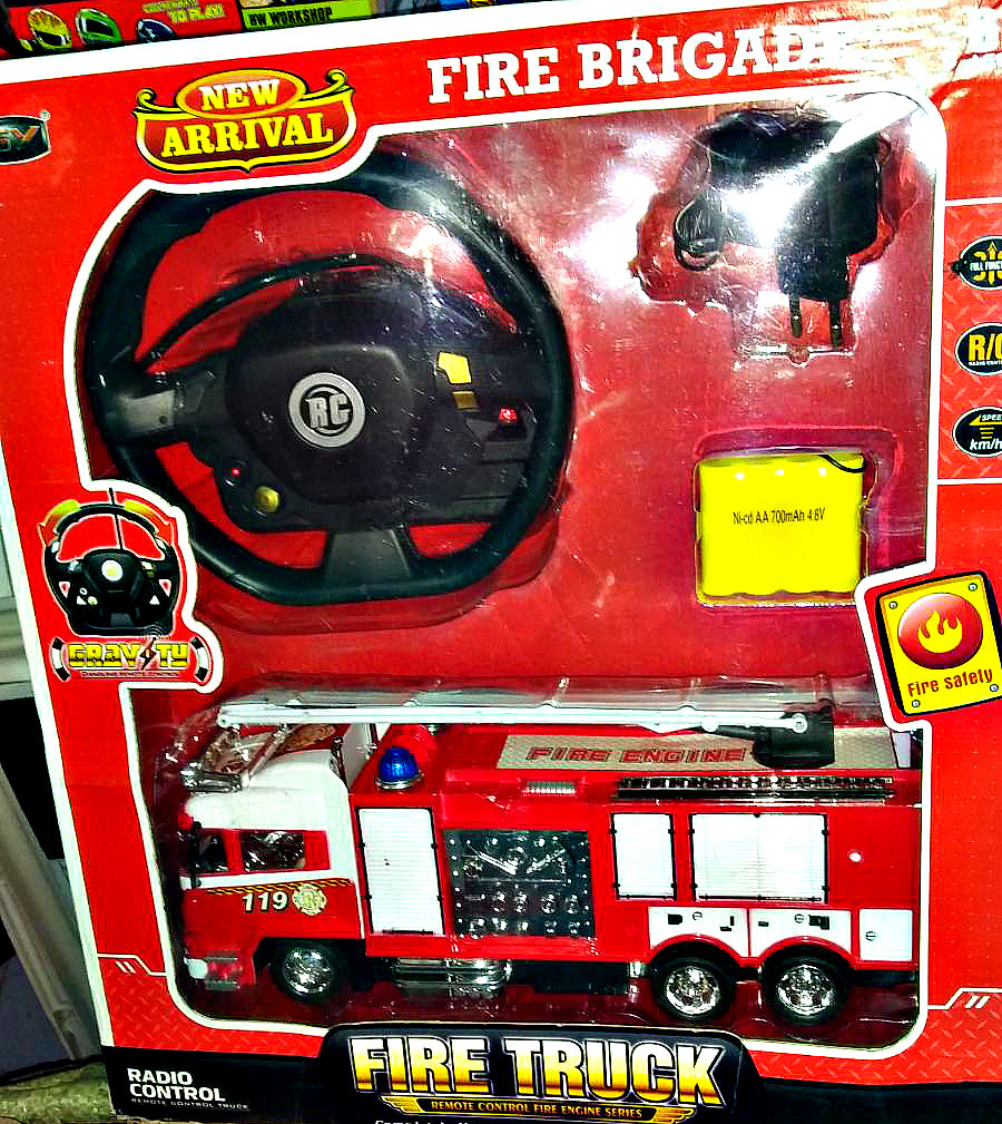 Радиоуправляемая пожарная машина с пультом - рулем (аккум) - фото 1 - id-p111132702
