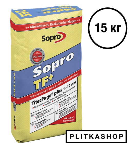 Затирка высокопрочная Sopro TF+ (591) белая 15 кг