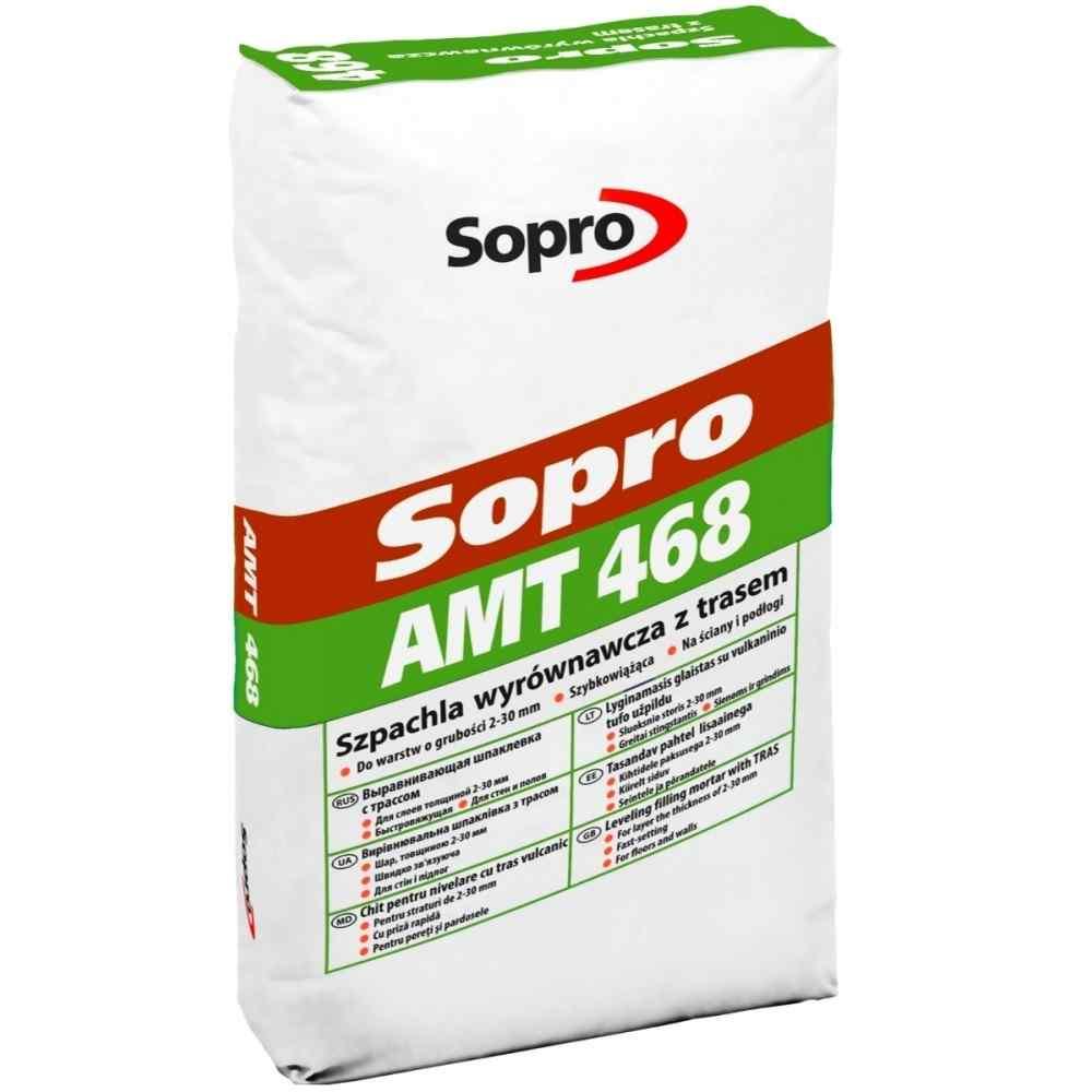 Шпатлевка цементная быстротвердеющая тонкослойная серая Sopro AMT 468 (25кг)