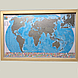 Скретч-карта мира в деревянной раме, большая, фото 2