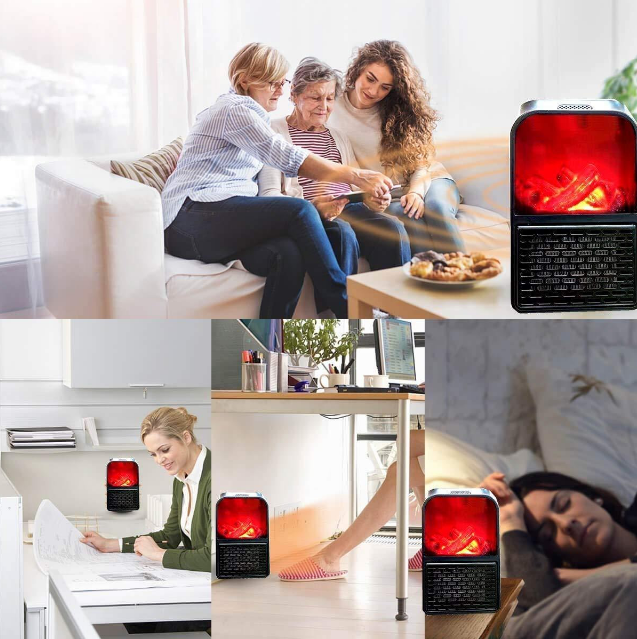 Мини обогреватель "Камин" Flame Heater 1 000 Вт с пультом управления - фото 9 - id-p111157799