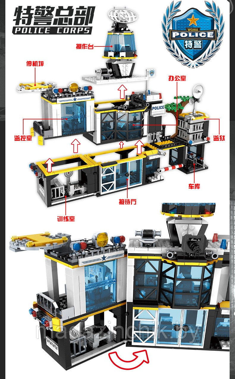 Конструктор Большой полицейский участок 0555, аналог LEGO City  (ID#111159591), цена: 171 руб., купить на Deal.by