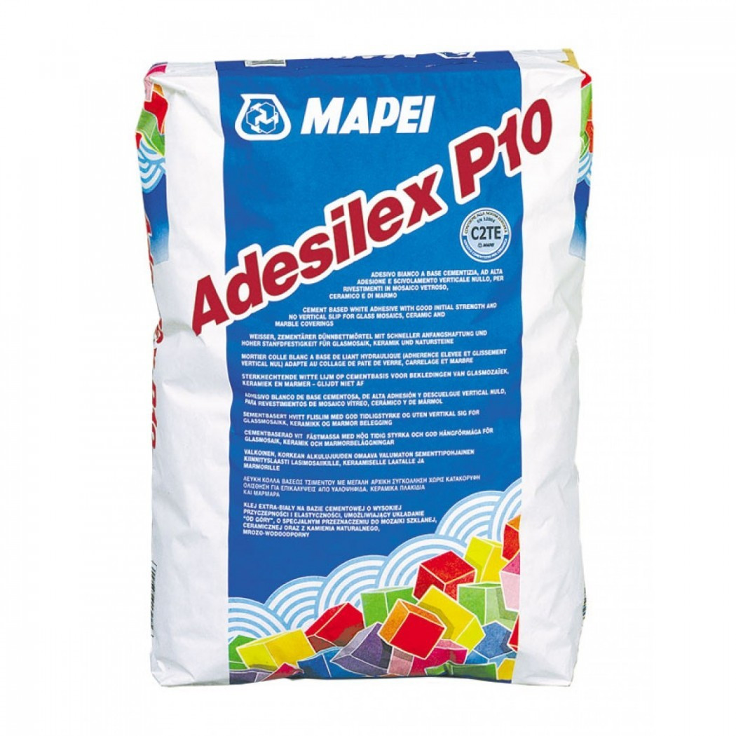 Клей Мапей Адесилекс Р10, 25 кг, белый для плитки, MAPEI ADESILEX Р10