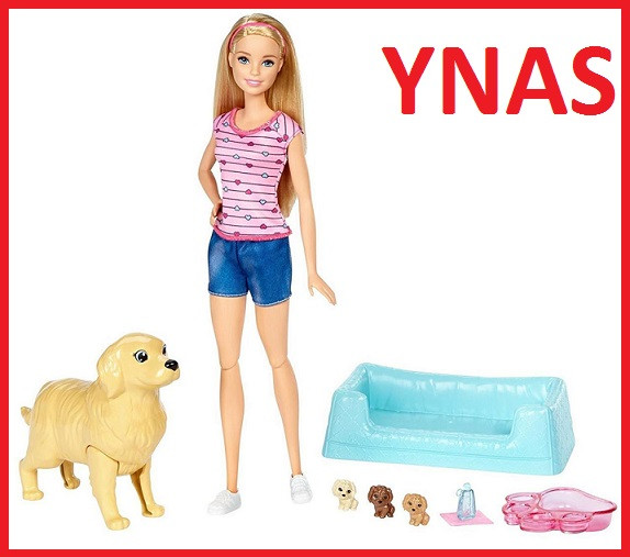 Детский игровой набор Кукла с собачкой, рожает щенят, Барби арт. HB029 с аксессуарами для девочек