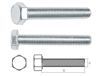 Болт М12х60 мм шестигр., цинк, кл.пр. 5.8, DIN 933 (20 шт в карт. уп.) STARFIX