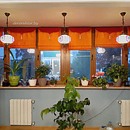 Оранжевые римские шторы для лоджии, фото 2