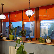 Оранжевые римские шторы для лоджии, фото 3