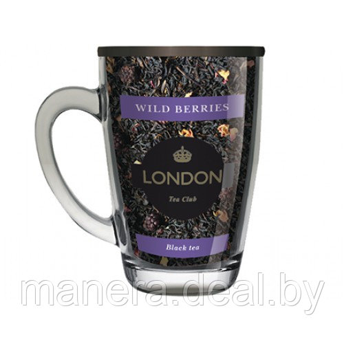 Чай London Tea Club черный Wild berries 70г в стеклянной кружке (300мл) - фото 1 - id-p111209855