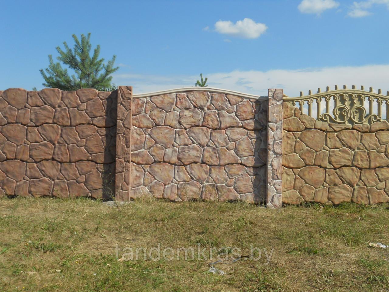 Бетонный забор «Булыжник» имитирующий фактуру и окраску натурального камня - фото 4 - id-p303278