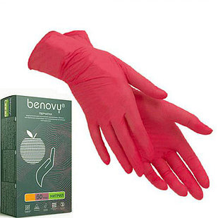 Нитриловые перчатки Benavy красные размера S