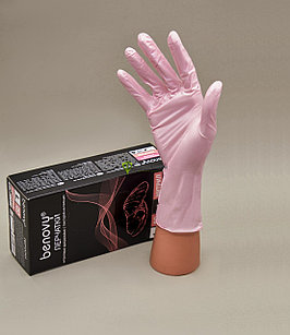 Нитриловые перчатки Benavy розовые размера S