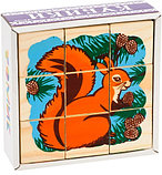 Деревянные кубики сложи рисунок: "Животные леса", 9шт., Томик, фото 2
