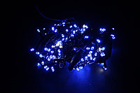 BLUE WITH FLASH синяя мерцающая гирлянда 18 м., 200 LED влагозащищенная, провод черный