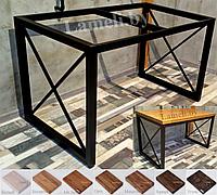 Опора металлическая серии "Х" в стиле Лофт для стола из ДУБА. Выбор цвета и размера. Доставка по РБ!