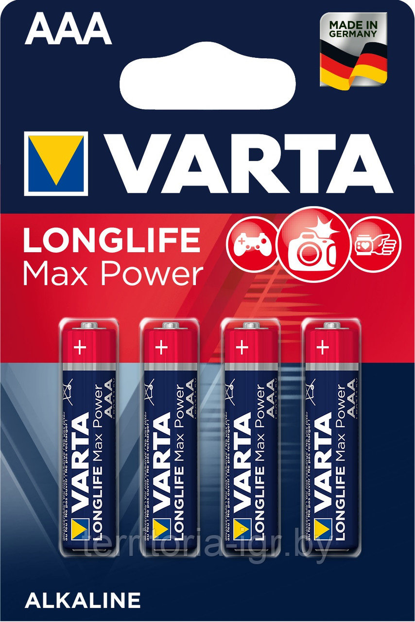 Батарейки LongLife Max Power LR03 AAA Varta - фото 1 - id-p111275451
