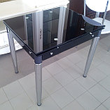 Стеклянный  кухонный стол 800/1200*650.  Раскладной  стол трансформер 6069-3, фото 5