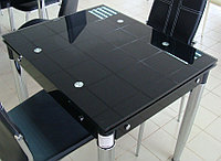 Стеклянный кухонный стол 800/1200*650. Раскладной стол трансформер 6069-3