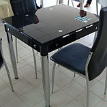 Стеклянный  кухонный стол 800/1200*650.  Раскладной  стол трансформер 6069-3, фото 2