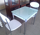 Стеклянный  обеденный стол 800/1200*650.  Раздвижной  стол трансформер 6069-3, фото 5