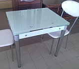 Стеклянный  кухонный стол 800/1200*650.  Раздвижной  стол трансформер 6069-3, фото 5