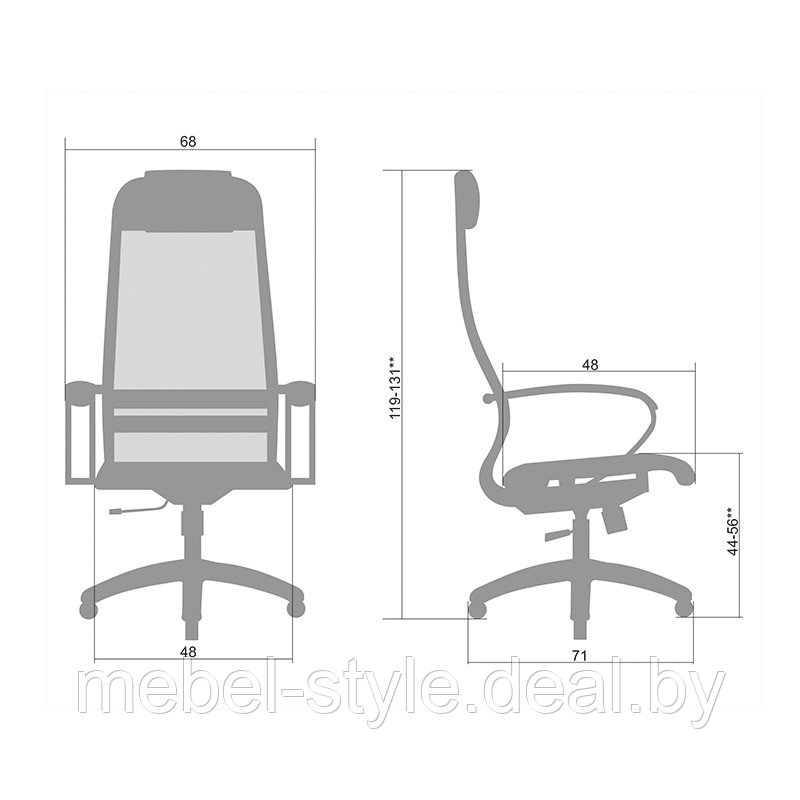 Кресло METTA комплект 18 , стулья Метта -18 ткань сетка черная, синяя, красная, серая - фото 9 - id-p111304004