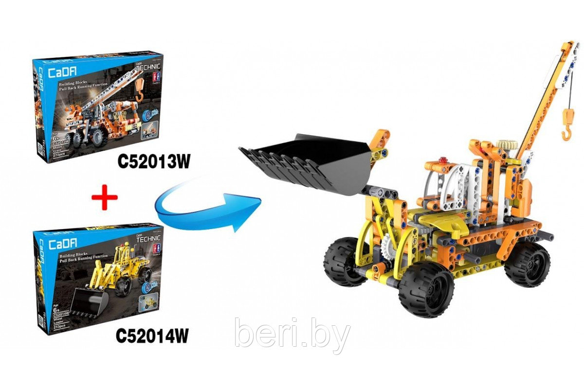 С52014W Конструктор инерционный CaDa Technic "Погрузчик", 213 деталей, аналог Lego Technic - фото 3 - id-p111317838