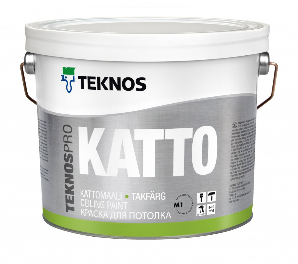 Краска акрилатная TEKNOSPRO KATTO TAK VALKOINEN, 9,0 л