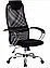 МЕТТА кресла BK-10 Chrome для  комфортной работы , стул BK-10 CH ткань сетка черная,серая, фото 2