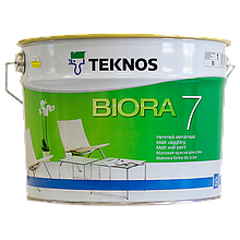 Интерьерная акрилатная матовая краска для стен Биора 7  BIORA 7, BASE 3, 0,9