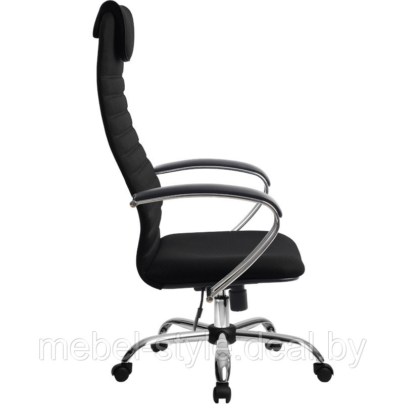 МЕТТА кресла BK-10 Chrome для комфортной работы , стул BK-10 CH ткань сетка черная,серая - фото 7 - id-p111347208