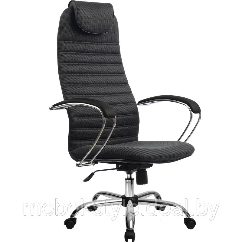 МЕТТА кресла BK-10 Chrome для комфортной работы , стул BK-10 CH ткань сетка черная,серая - фото 1 - id-p111347208