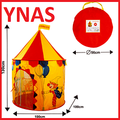 Детский игровой домик палатка шатер "Клоун в цирке", размер 130х100х100 см​​​​​​​ арт. HF040D для детей