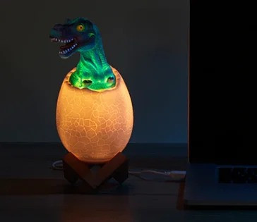 3D ночник-светильник динозавр (16 цветов) с пультом - фото 2 - id-p111446634