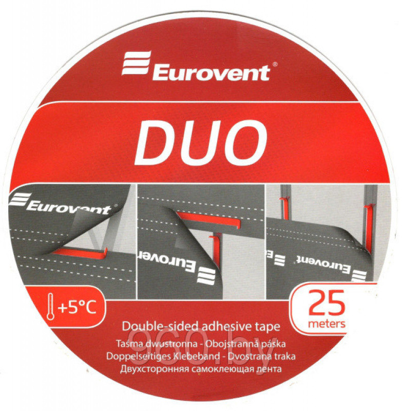 Лента двусторонняя Eurovent DUO для склеивания мембран 20мм*25м.п. - фото 3 - id-p111473377