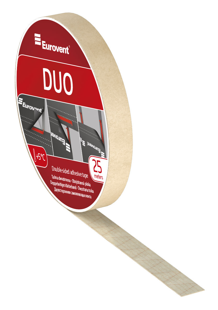 Лента двусторонняя Eurovent DUO для склеивания мембран 20мм*25м.п. - фото 2 - id-p111473377
