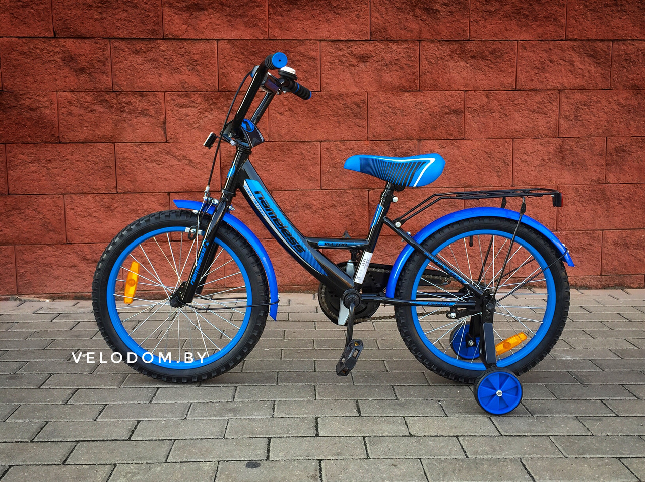 Велосипед детский Nameless Vector 18" черный/голубой